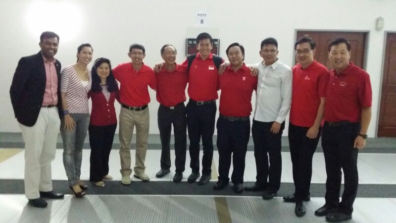 The Executive Committee of the Singapore Swimming Association after the Annual General Meeting on 13 June. Jose Raymond (far left) was elected as Vice-President (Finance) after beating Gerald Koh 18-14.