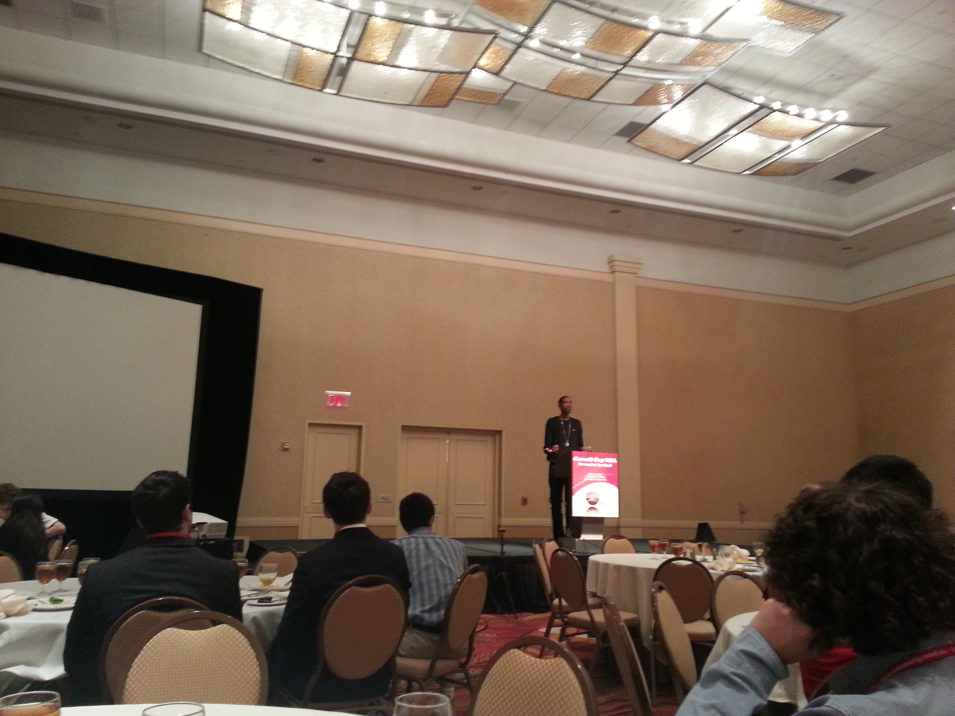 Young Guru speaking at the 2014 event.