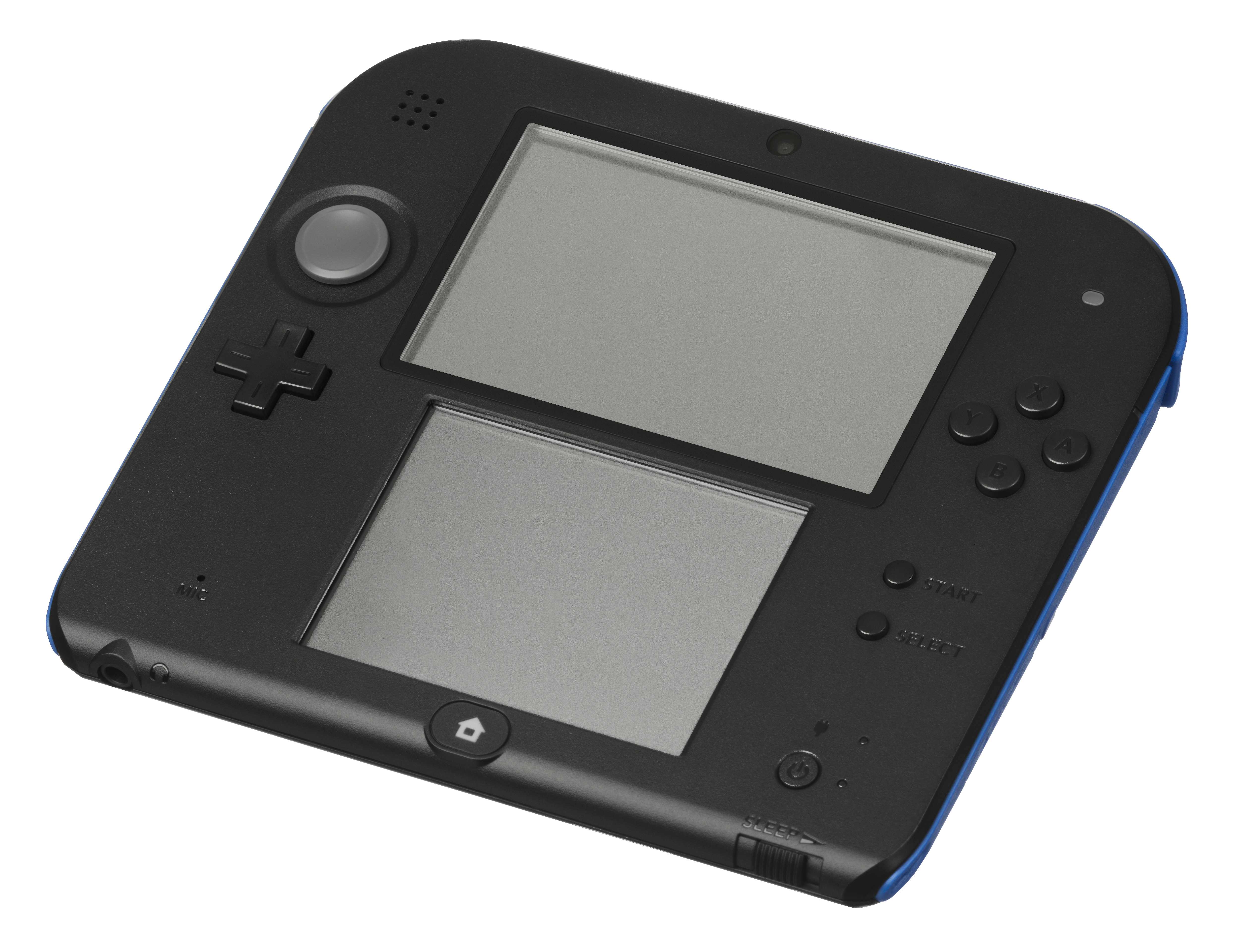 A Blue + Black Nintendo 2DS.