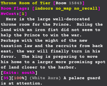 An example of game play and world interaction text from Act of War.