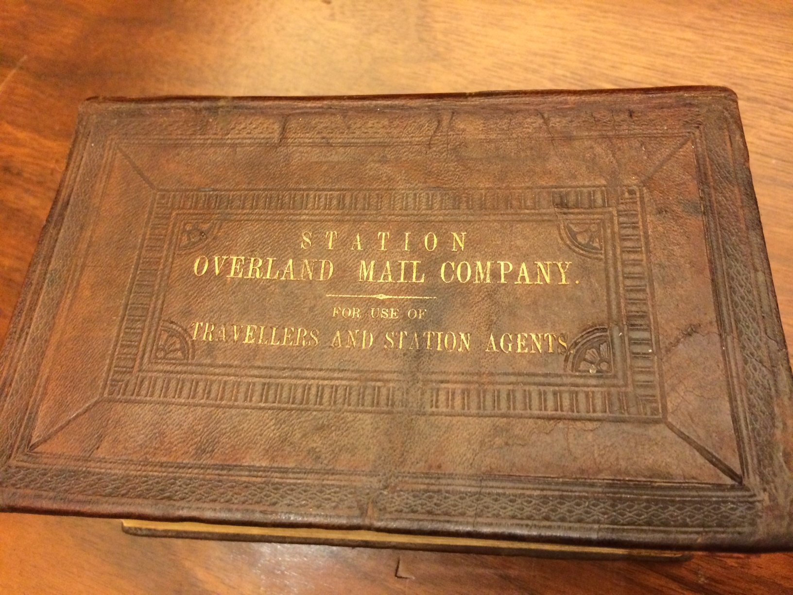 Close up showing gold lettering