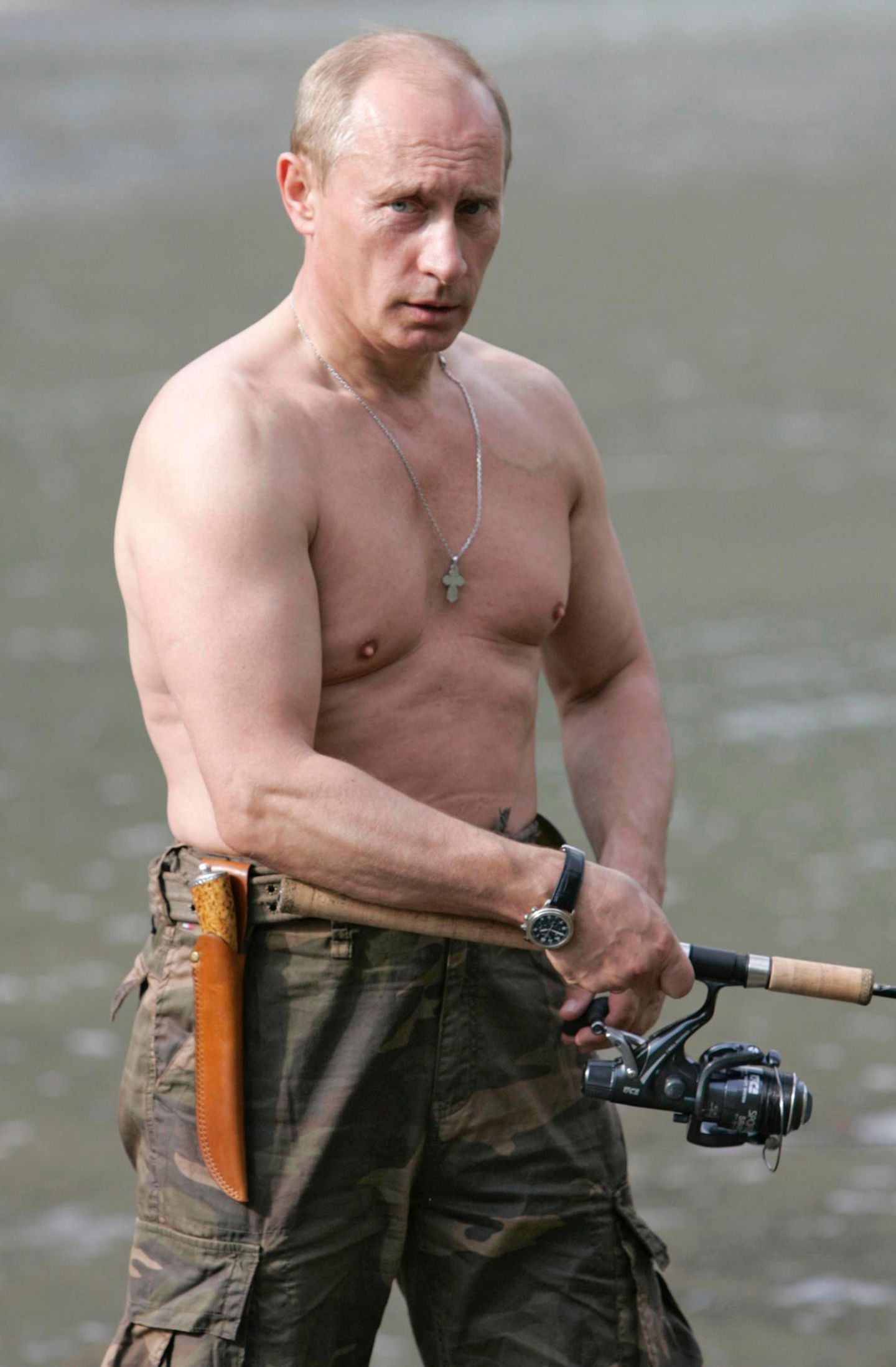 Some promoters of barechestedness argue that the practice promotes fitness (Vladimir Putin pictured).