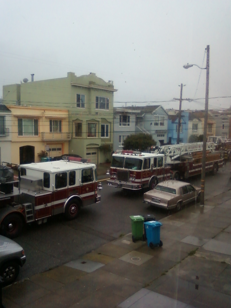 Two SFFD Truck Companies at the scene of a 4th Alarm Fire on 41st Ave. in the Sunset District Two SFFD Truck Companies at the scene of a 4th Alarm Fire on 41st Ave. in the Sunset District