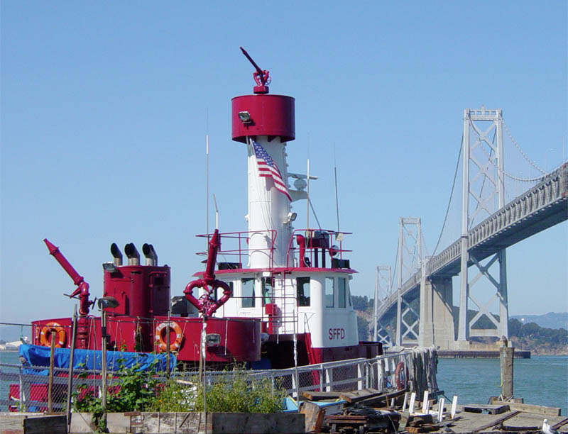 Fireboat 2, "Guardian" near the Bay Bridge