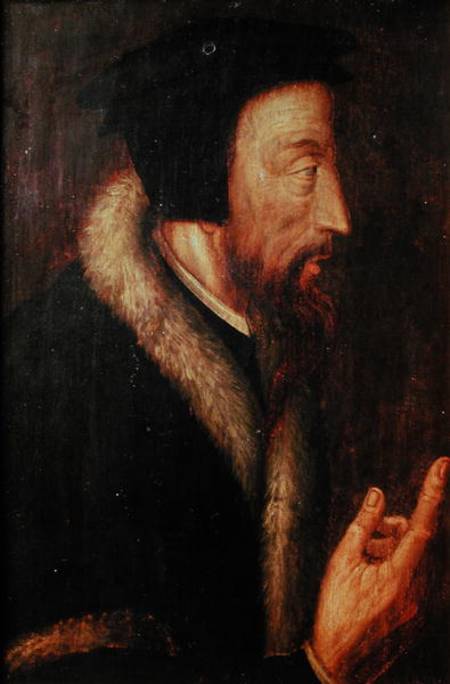 Sixteenth-century portrait of John Calvin by an unknown artist. From the collection of the Bibliothèque de Genève (Library of Geneva)