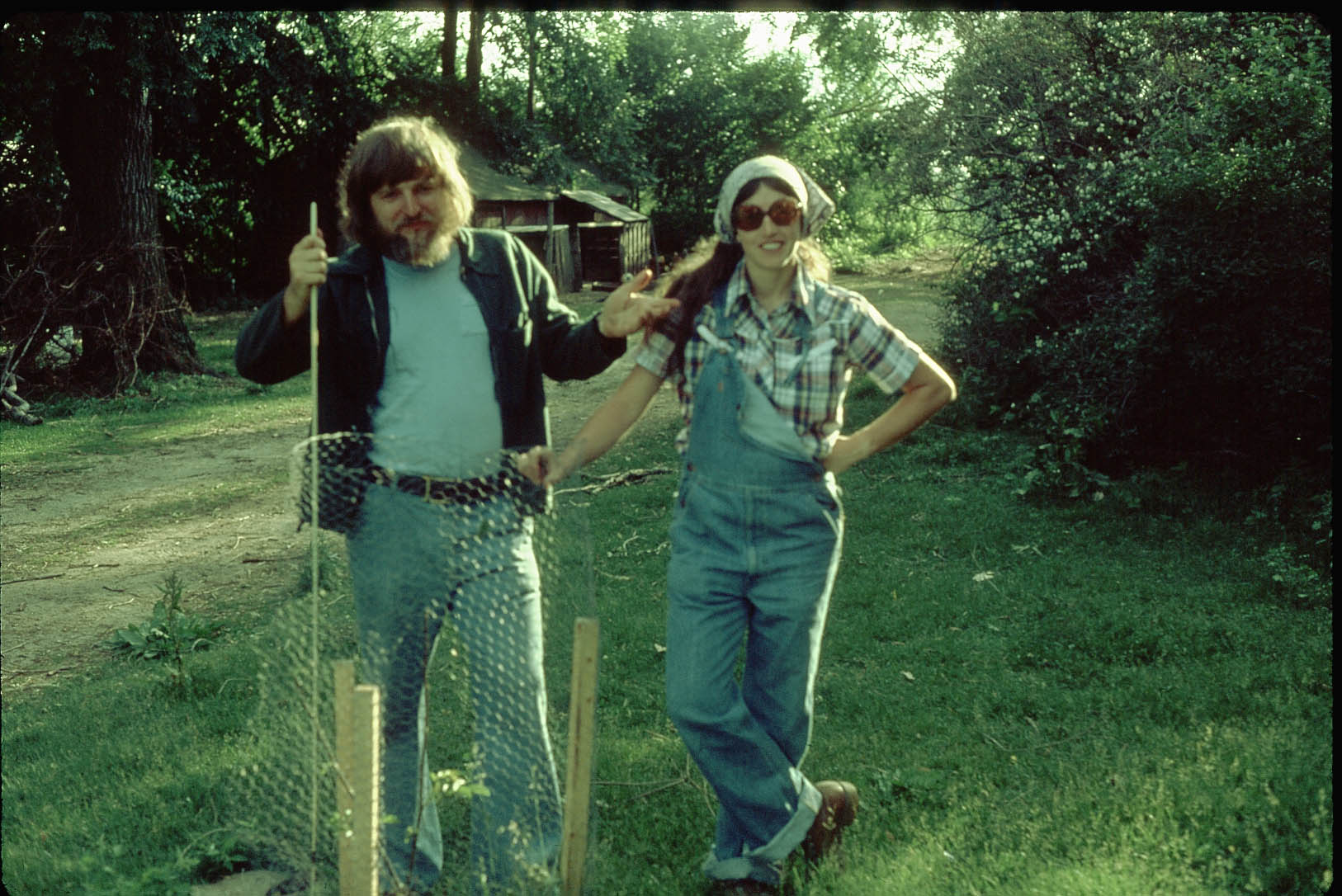 Maryann and Werner Krieglstein posing on their Michigan farm in the late 1970s