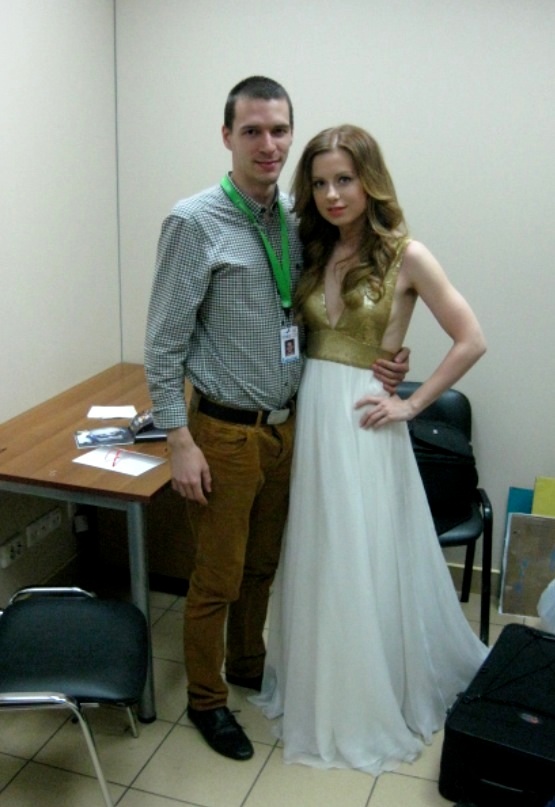 Oleg Pankin with Yulia Savicheva in the dress by OLEGPANKIN Oleg Pankin with Yulia Savicheva in the dress by OLEGPANKIN