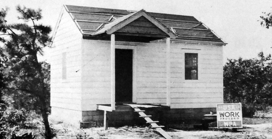 WPA old-age bungalow during construction in 1936