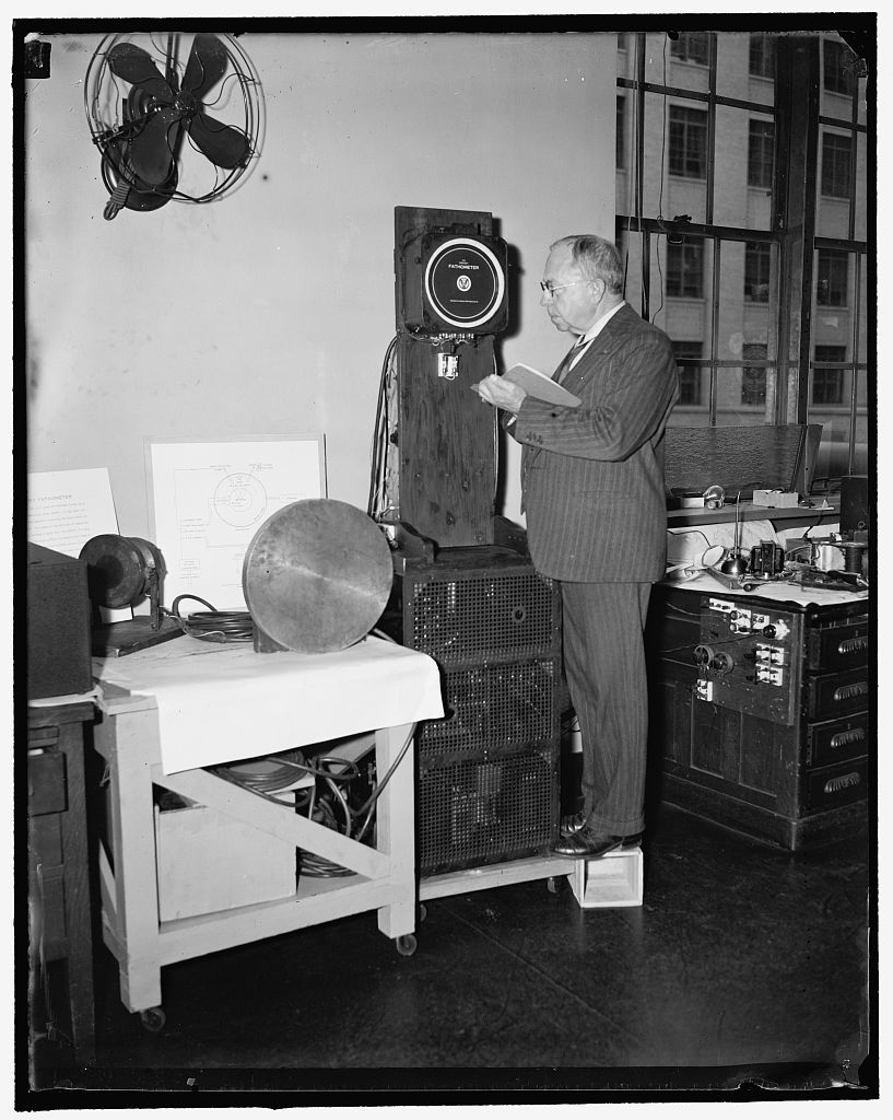 Herbert Grove Dorsey with fathometer