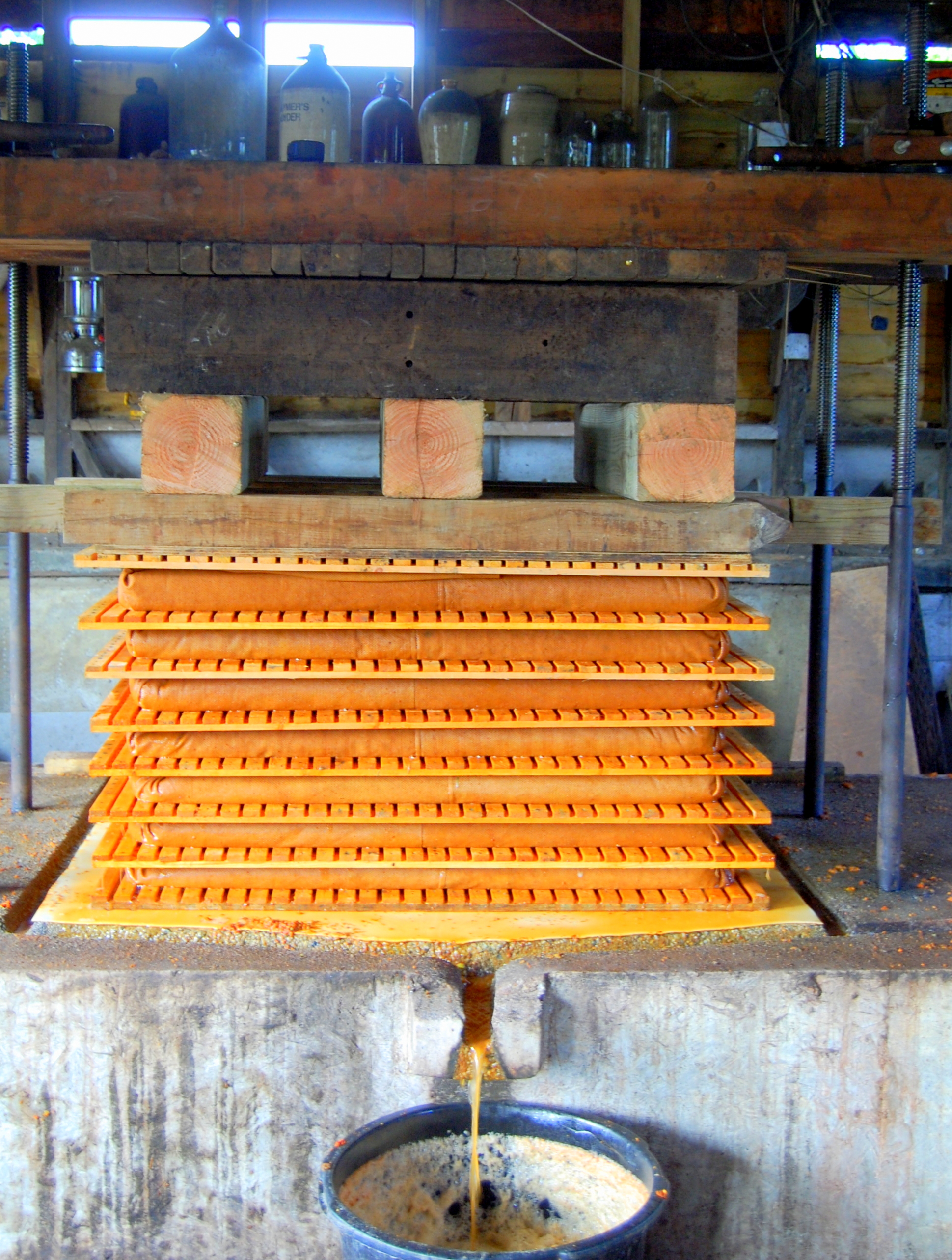 Cider press at Haywood Farm, St Mabyn, Cornwall