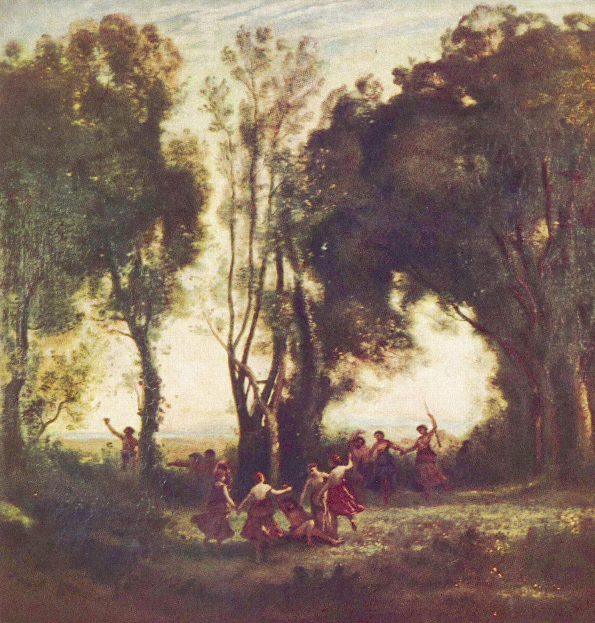Delacroix admired the way Corot painted trees- :it was at Champrosay Delacroix came to think they 'should be built up in tints of light like flesh'
