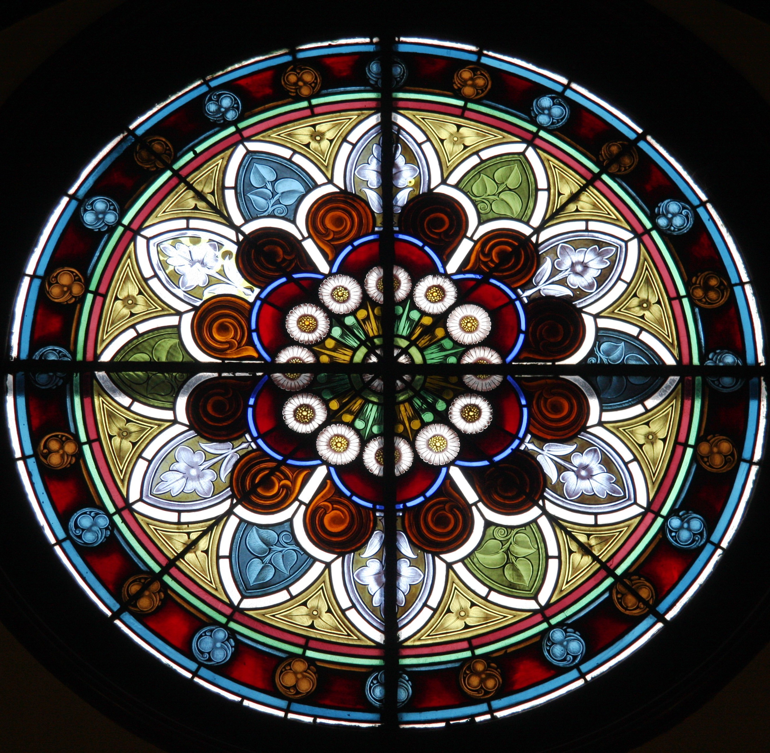 The rose window in the church