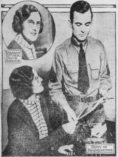 Olive Hoskins on duty in 1933 at Seventh Corps Headquarters in Omaha Olive Hoskins on duty in 1933 at Seventh Corps Headquarters in Omaha