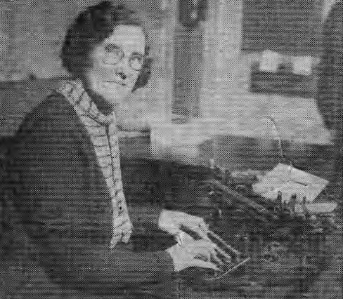 Olive Hoskins at work in the army building, New York City, circa 1933