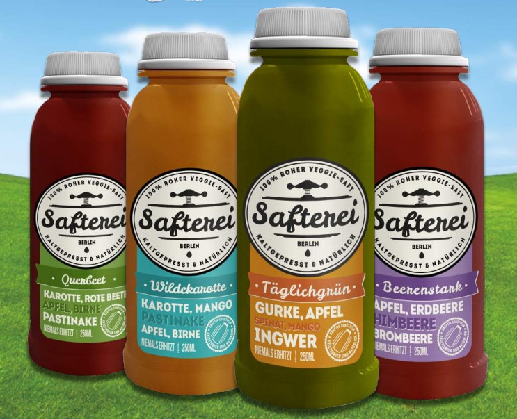 The four different kinds of juices from Safterei The four different kinds of juices from Safterei