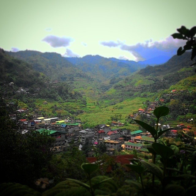 View from the back trail of the hospital compound overlooking and leading to the highway near town.