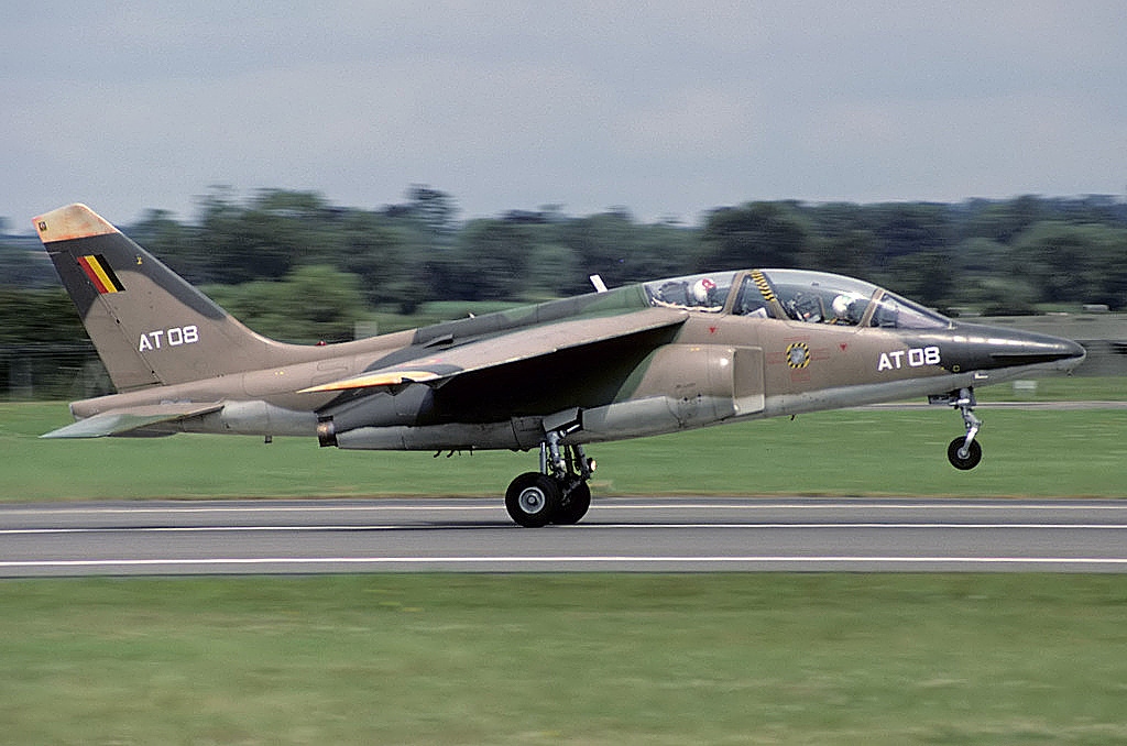 A Alpha Jet taking off in 1985