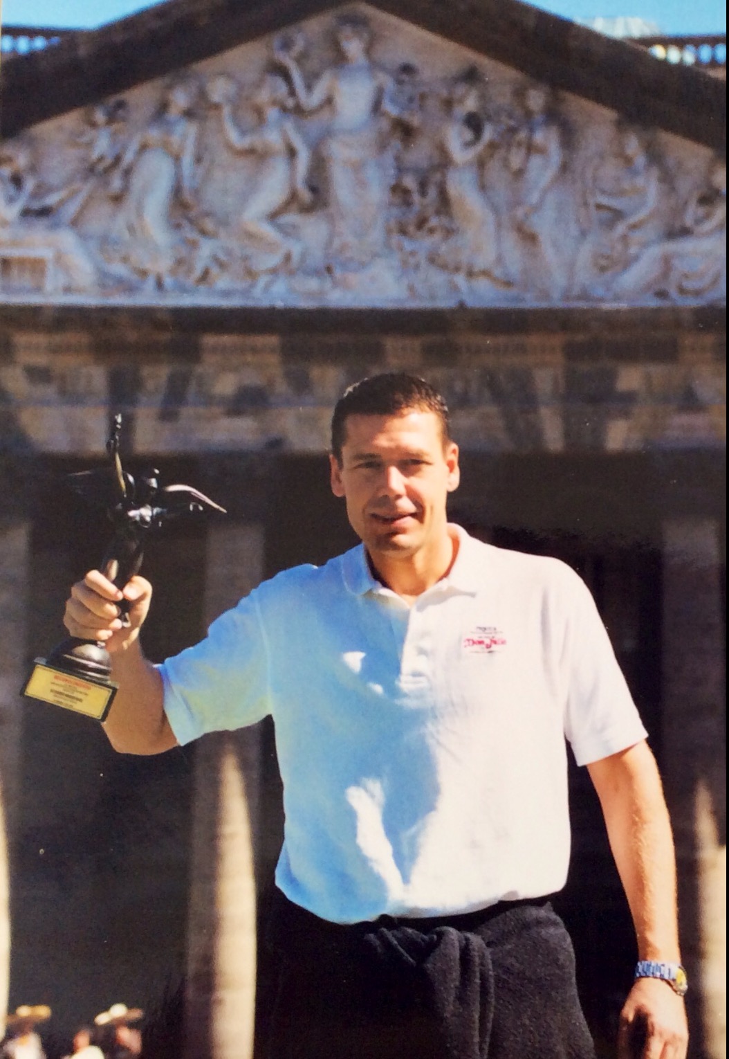 Morgan shortly after having received the Athlete of the century award