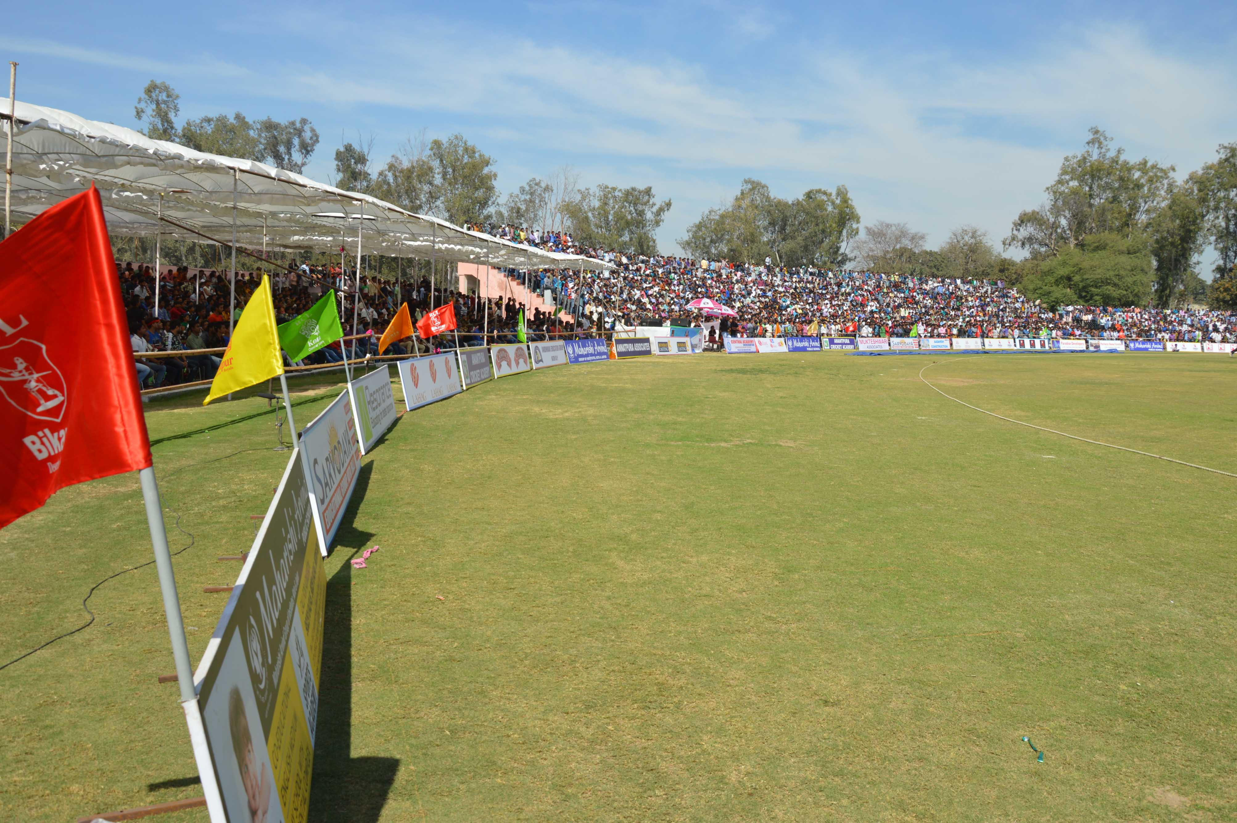 International Cricket Stadium on the day of Rajasthan Rajwada Cricket League finals 2016, before start of play.