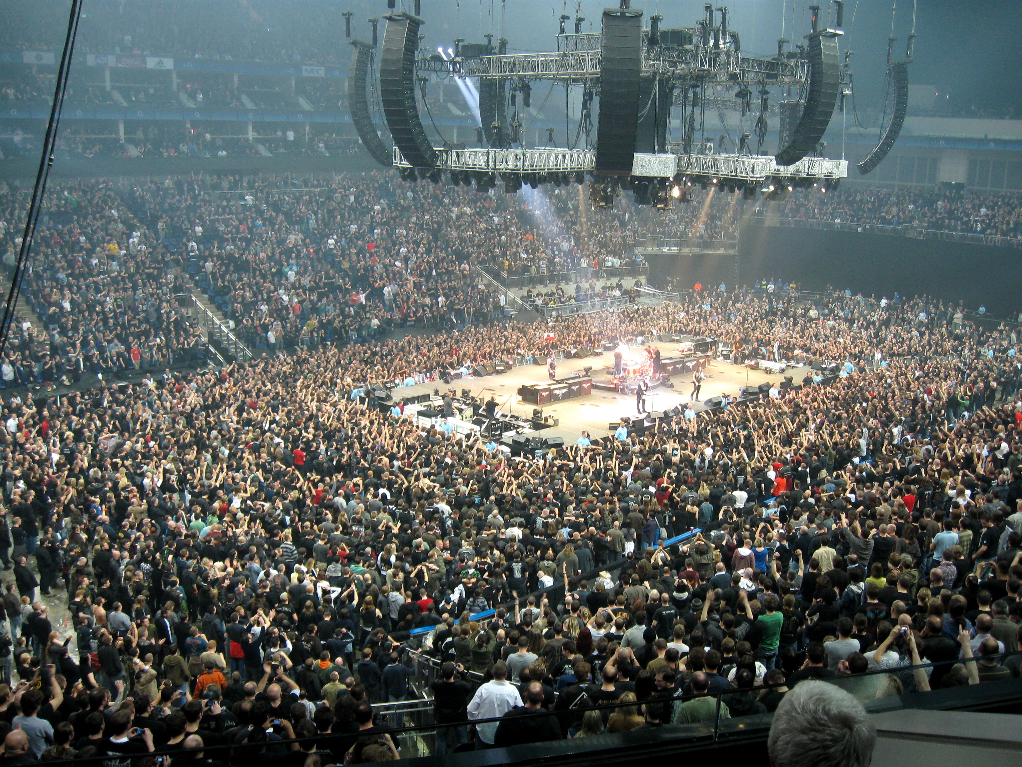 Metallica performing at The O2 Arena