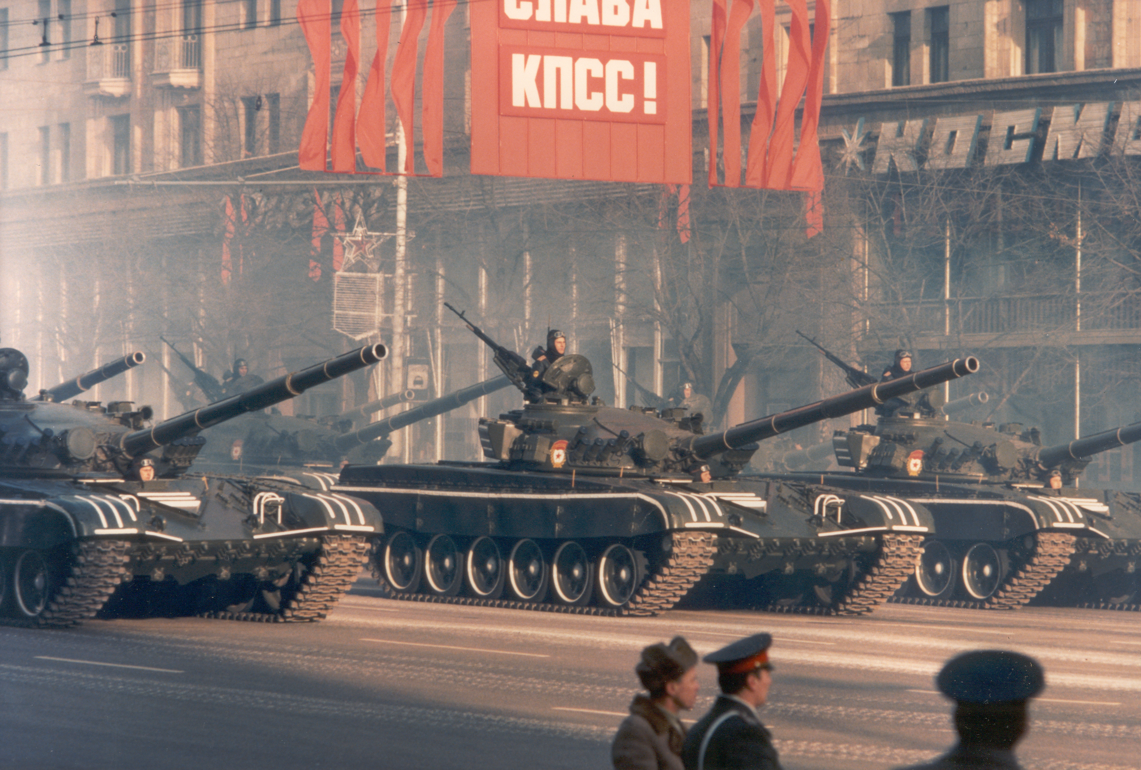 Tanks headed to Red Square.