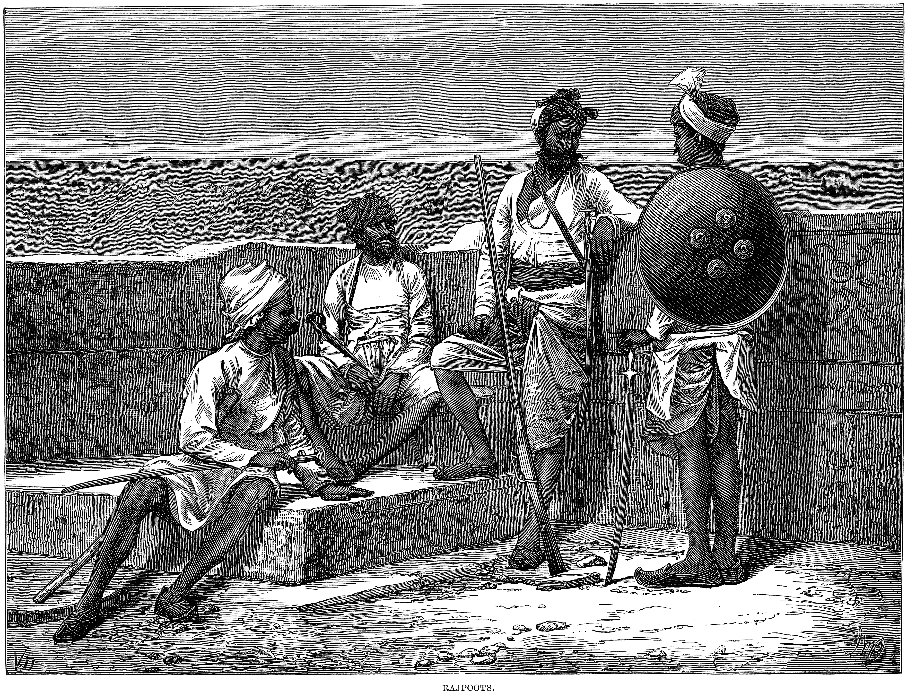 Rajput warriors, a photo of 1876
