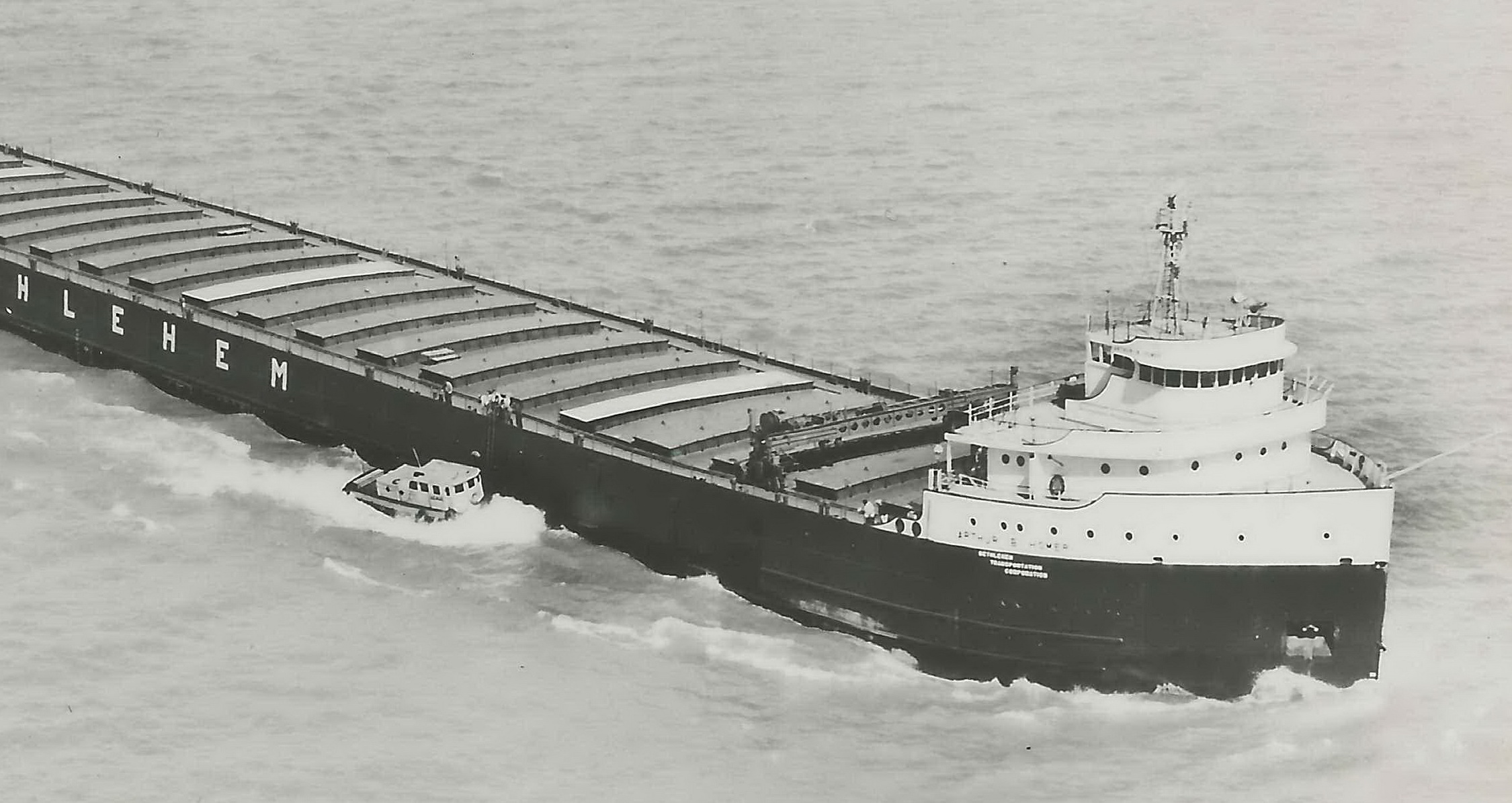 The SS Arthur B Homer, sister ship of SS Edmund Fitzgerald, being served by the mail boat SS J. W. Westcott II, circa 1976 The SS Arthur B Homer, sister ship of SS Edmund Fitzgerald, being served by the mail boat SS J. W. Westcott II, circa 1976