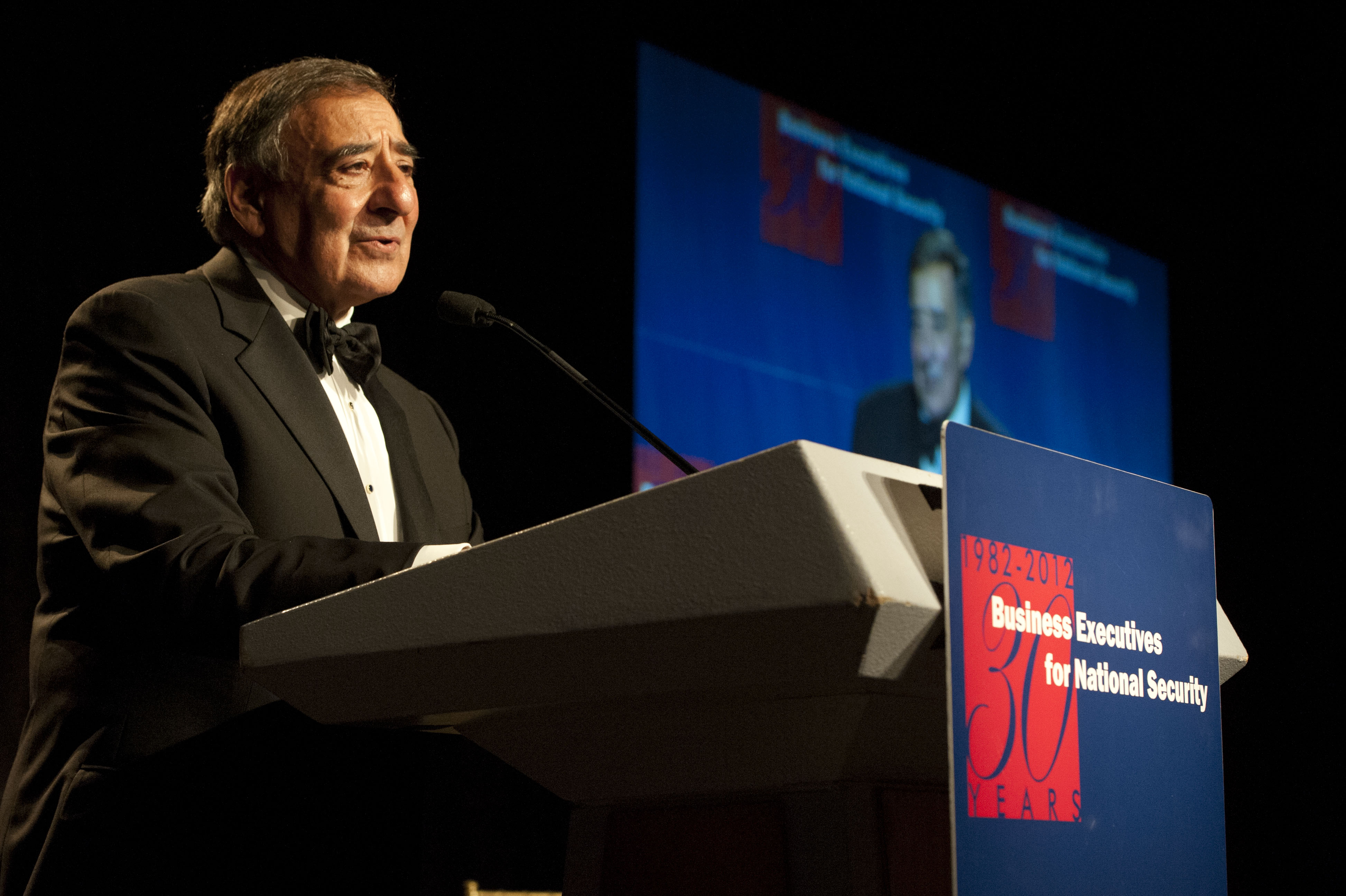 Former Secretary of Defense Leon E. Panetta delivers a speech on the effects of cyber attacks at the Business Executives for National Security dinner in New York City Oct 11, 2012. Internet marketing Phoenix DoD photo by Erin A. Kirk-Cuomo.