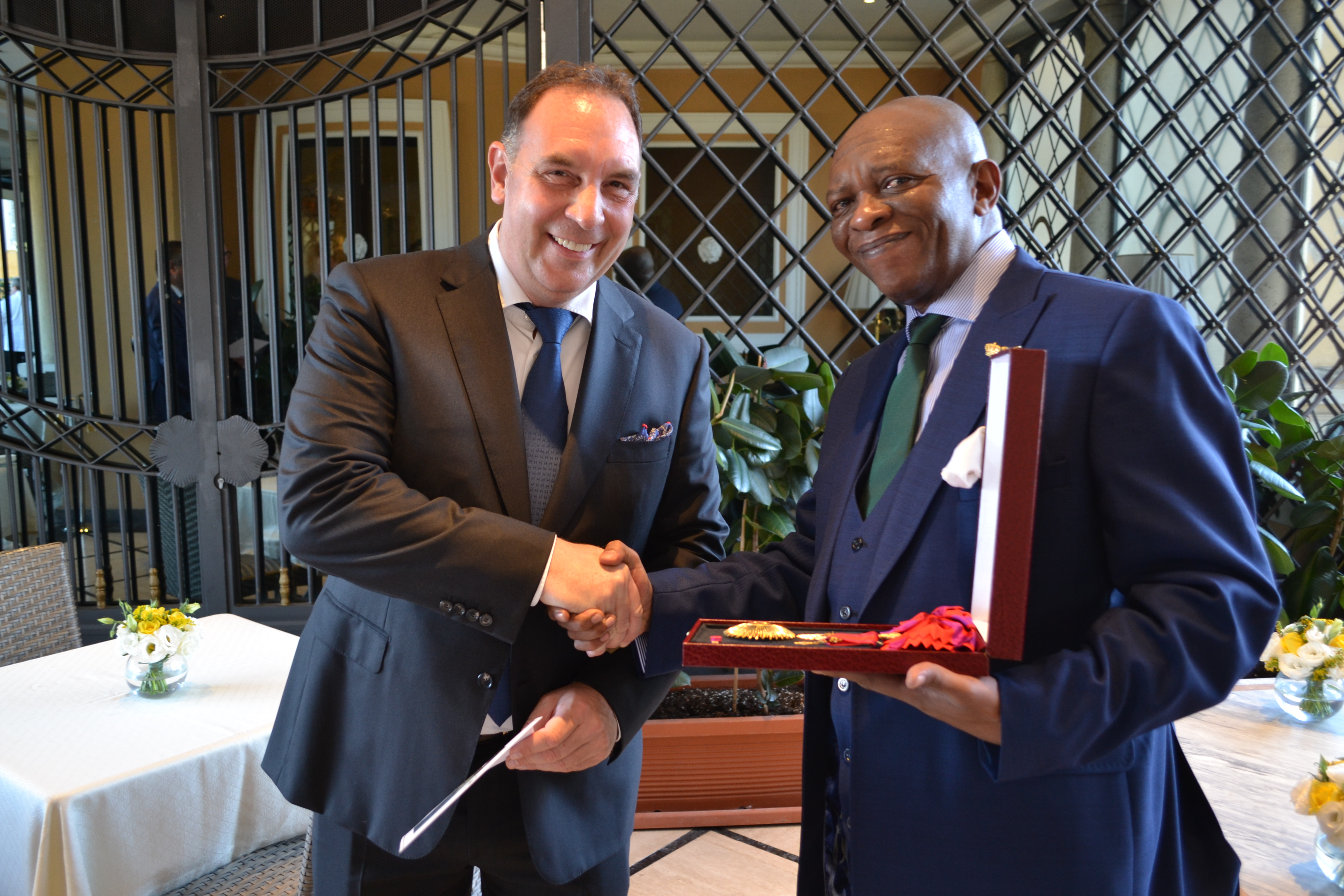 Grand Cross of the Royal Order of the Lion of Rwanda, received from King Yuhi VI of Rwanda at Residenza Paolo VI in State of Vatican on October 4, 2017.