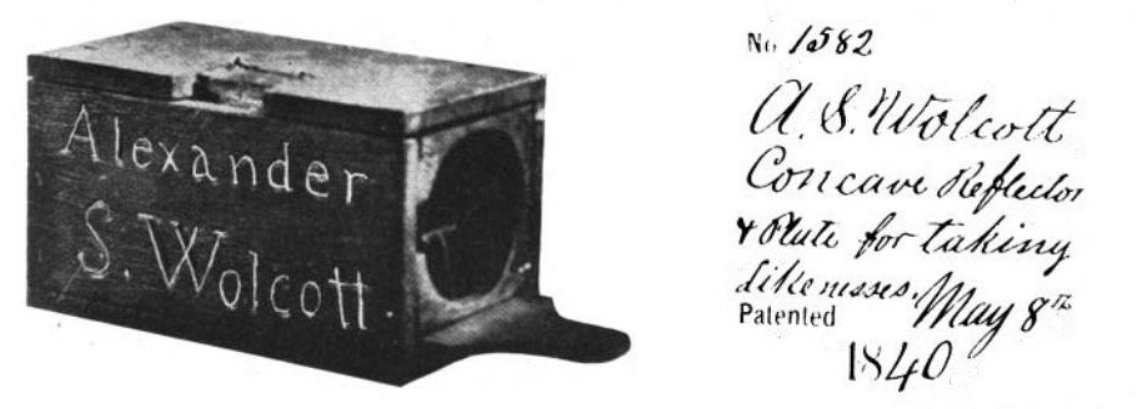 Wolcott's box camera invention patented May 8, 1840 Wolcott's box camera invention patented May 8, 1840
