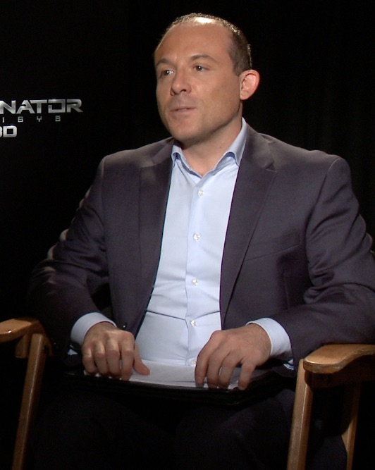 Daniele Compatangelo interviewing Arnold Schwarzenegger -Terminator Genesis (Beverly Hills, California, 2015).
