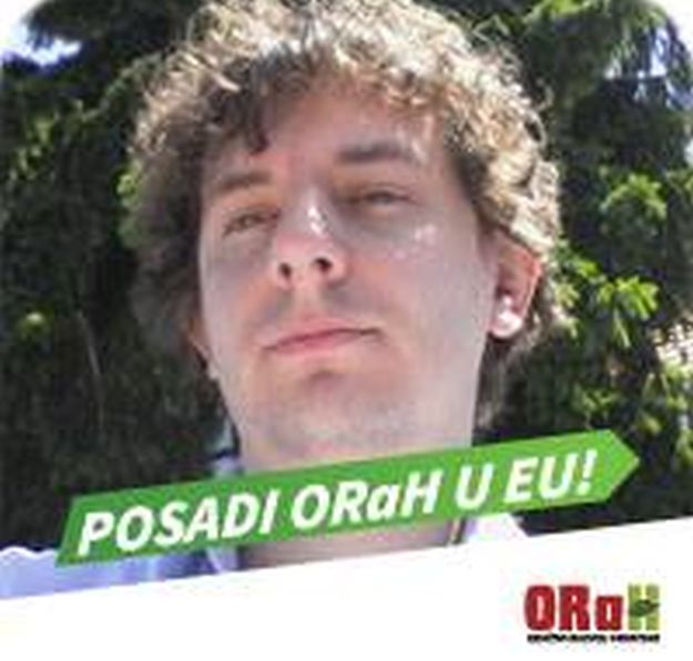 Kristijan Grđan, supporting ORaH's campaign in the elections for the European Parliament.