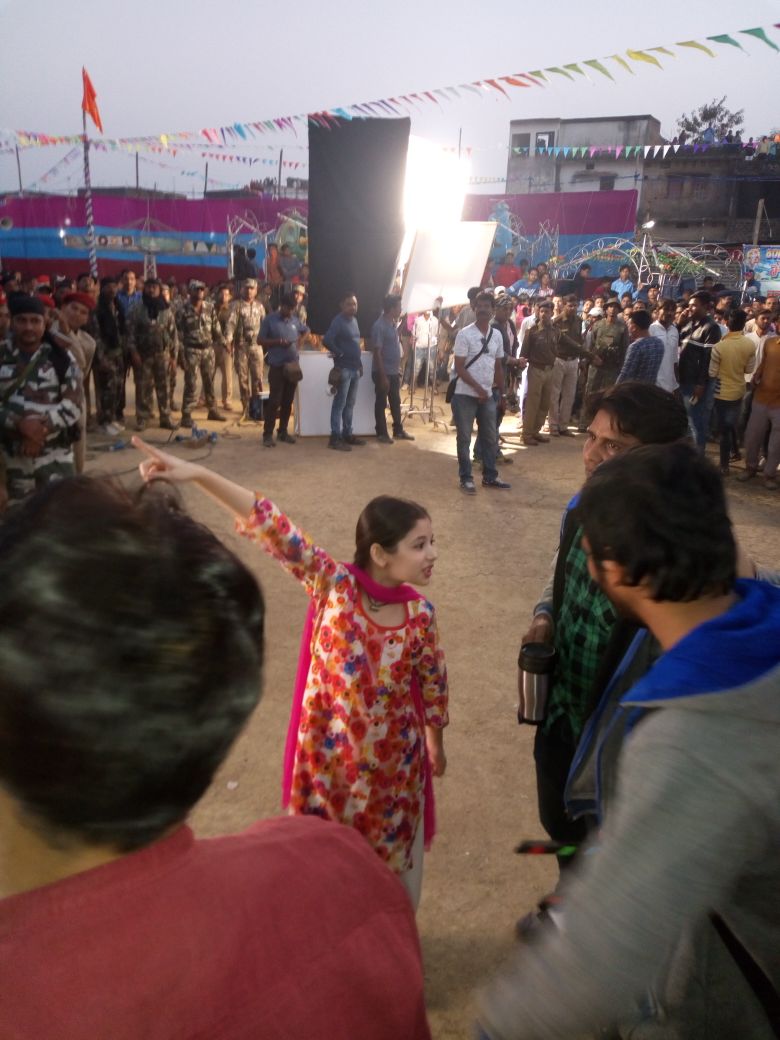 Harshaali during shooting of Nastik