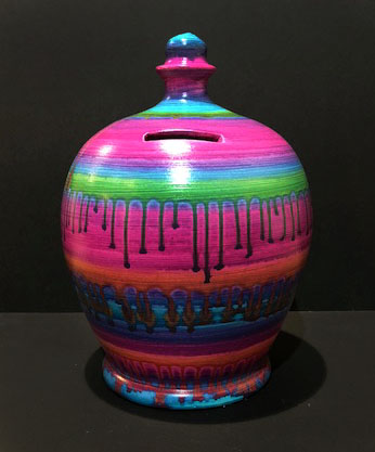 Drip Painted Original Terramundi Money Pot Drip Painted Original Terramundi Money Pot