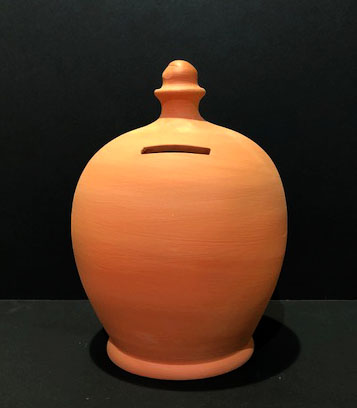 Unpainted Original Terramundi Money Pot Displaying the Amphora Shape