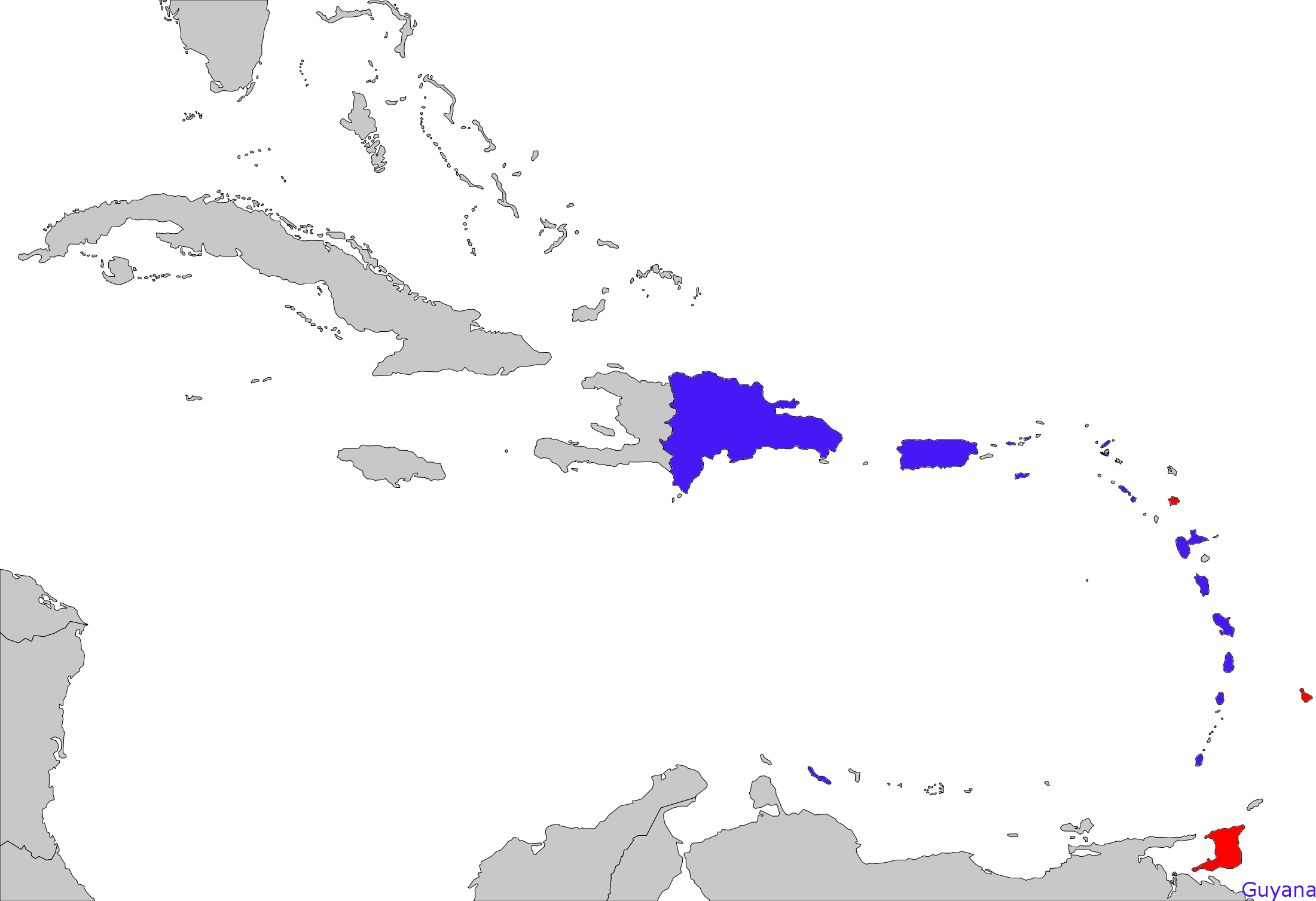 LIAT destinations. Key: LIAT destinations. Key: