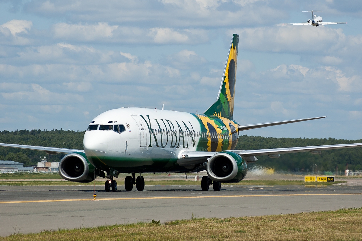 A Kuban Airlines Boeing 737-300 taxiing at Moscow, Russia. (2011)