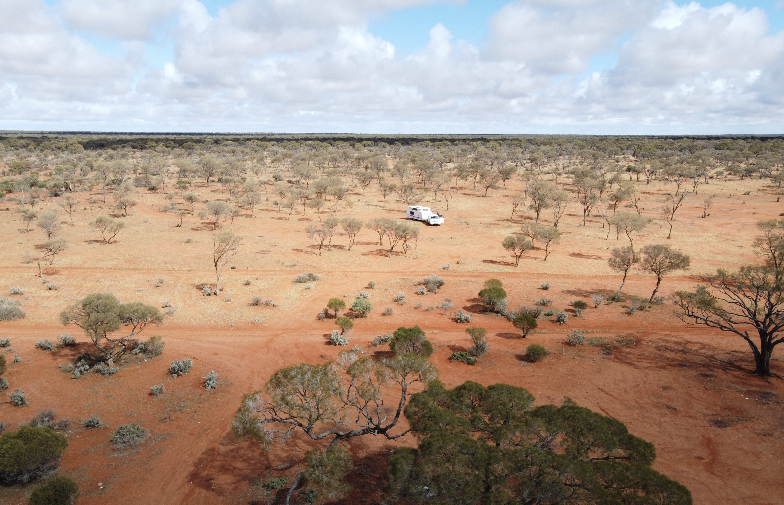 AA tour vehicle transiting central Australia in August 2020