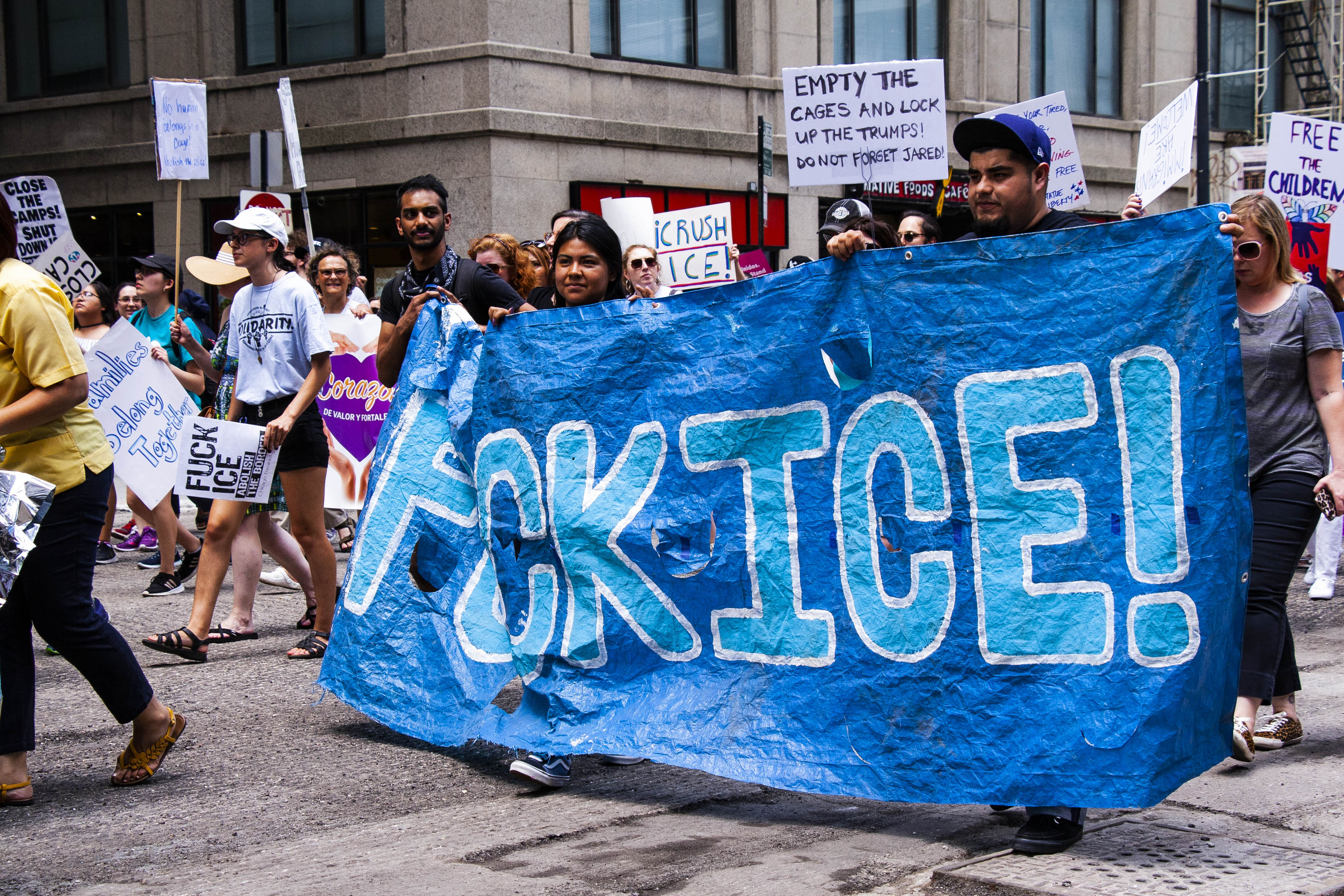 Protesting ICE in Chicago, Illinois. 
