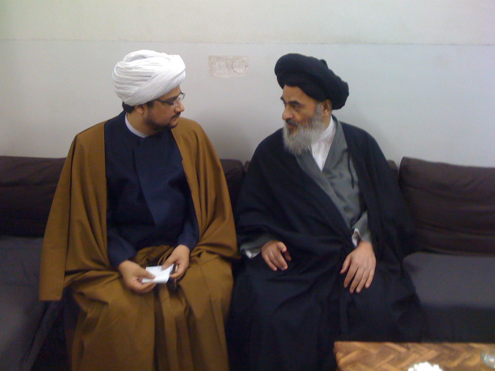  Allama Amjad Jauhari with Ayatollah-al-ozma Sadeq Shirazi at Madrasah-e-Ilmia Imam Raza a.s, Madrasah Ayatollah Mohammad Hussaini Shirazi, Mashhad Iran.