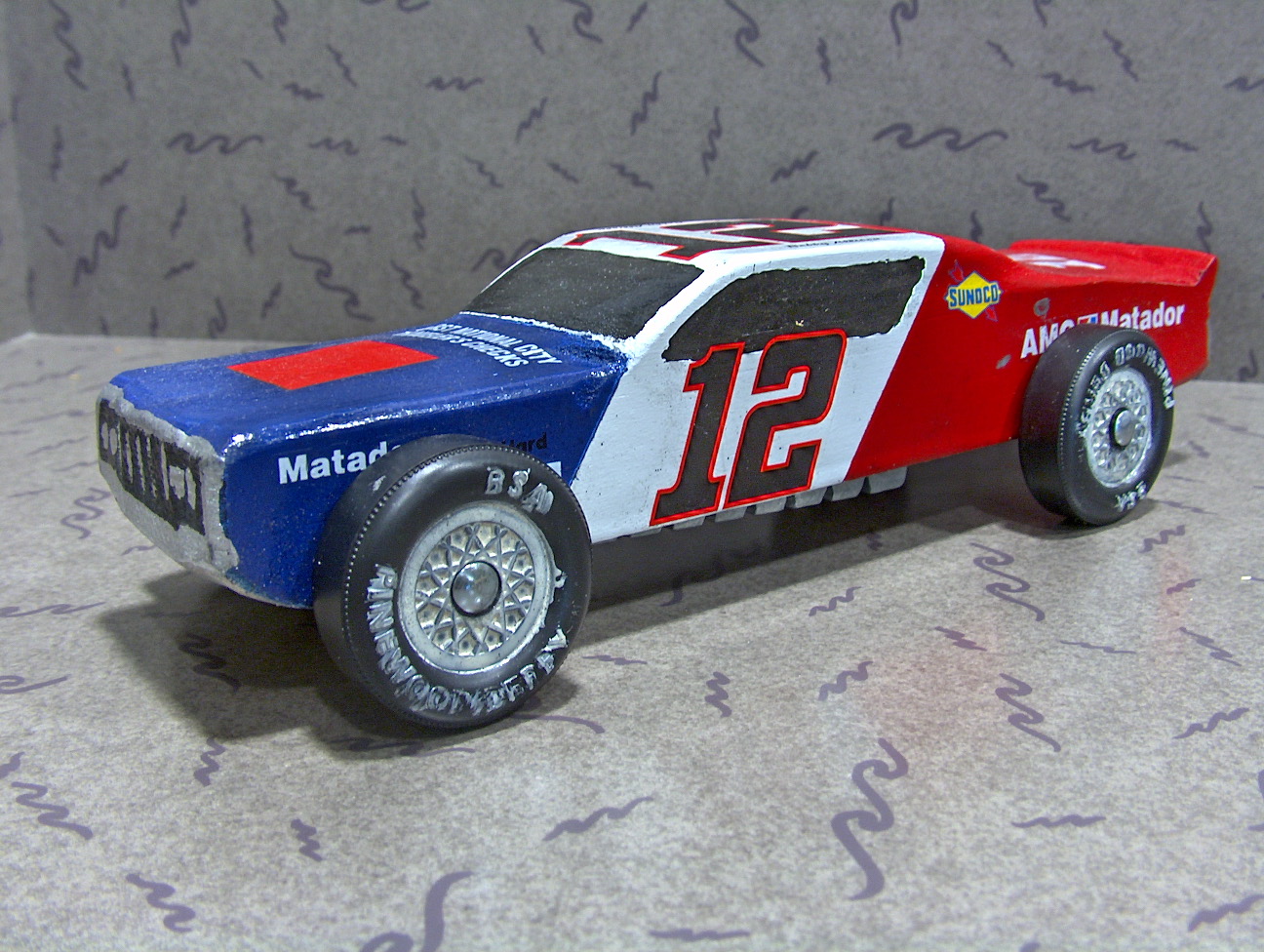 Pinewood Derby Donahue / Penske 1972 AMC Matador 2 dr hardtop "flying brick" 