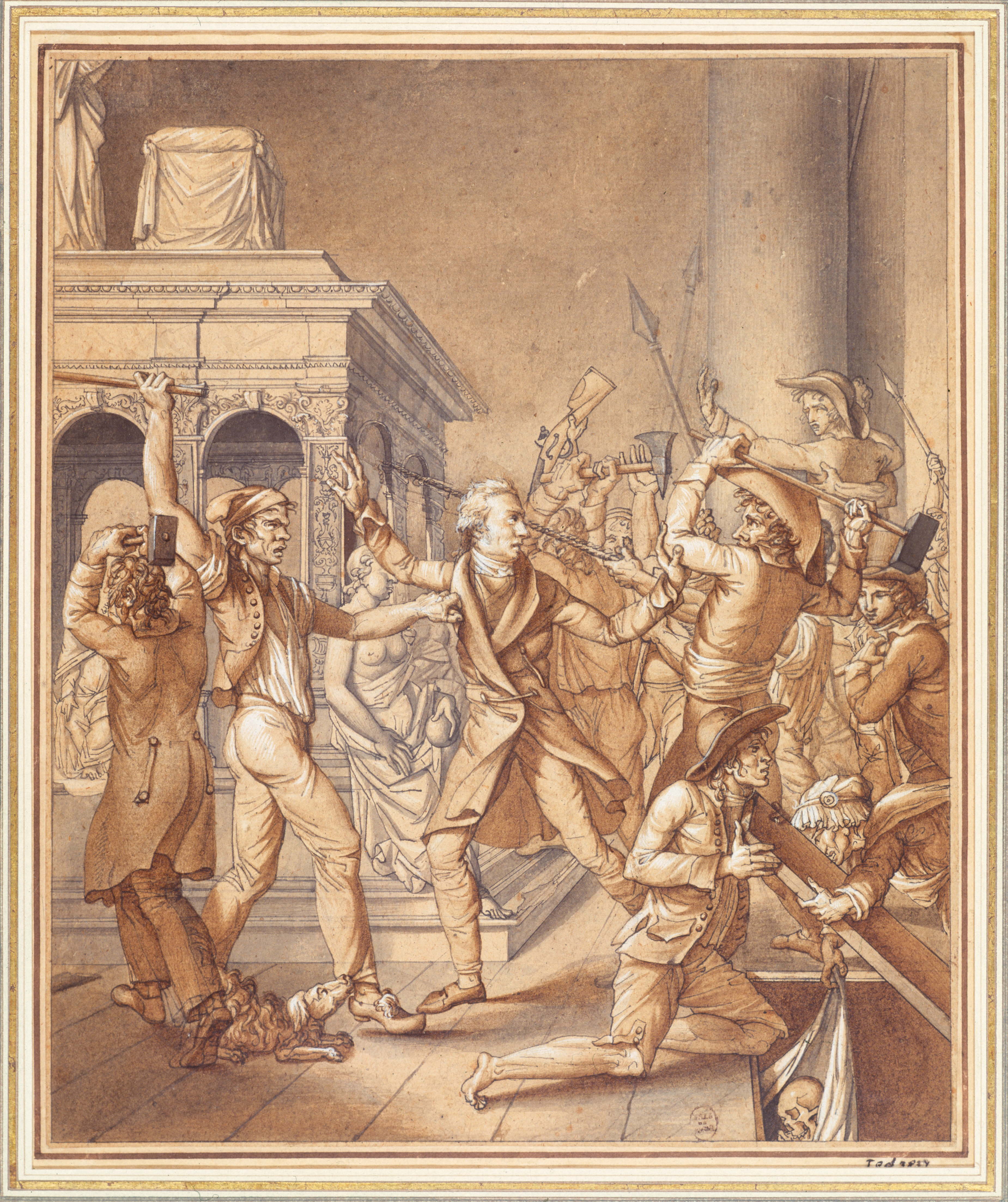 Alexandre Lenoir opposes the destruction of the tomb of Louis XII at Saint-Denis, by Pierre Joseph Lafontaine.