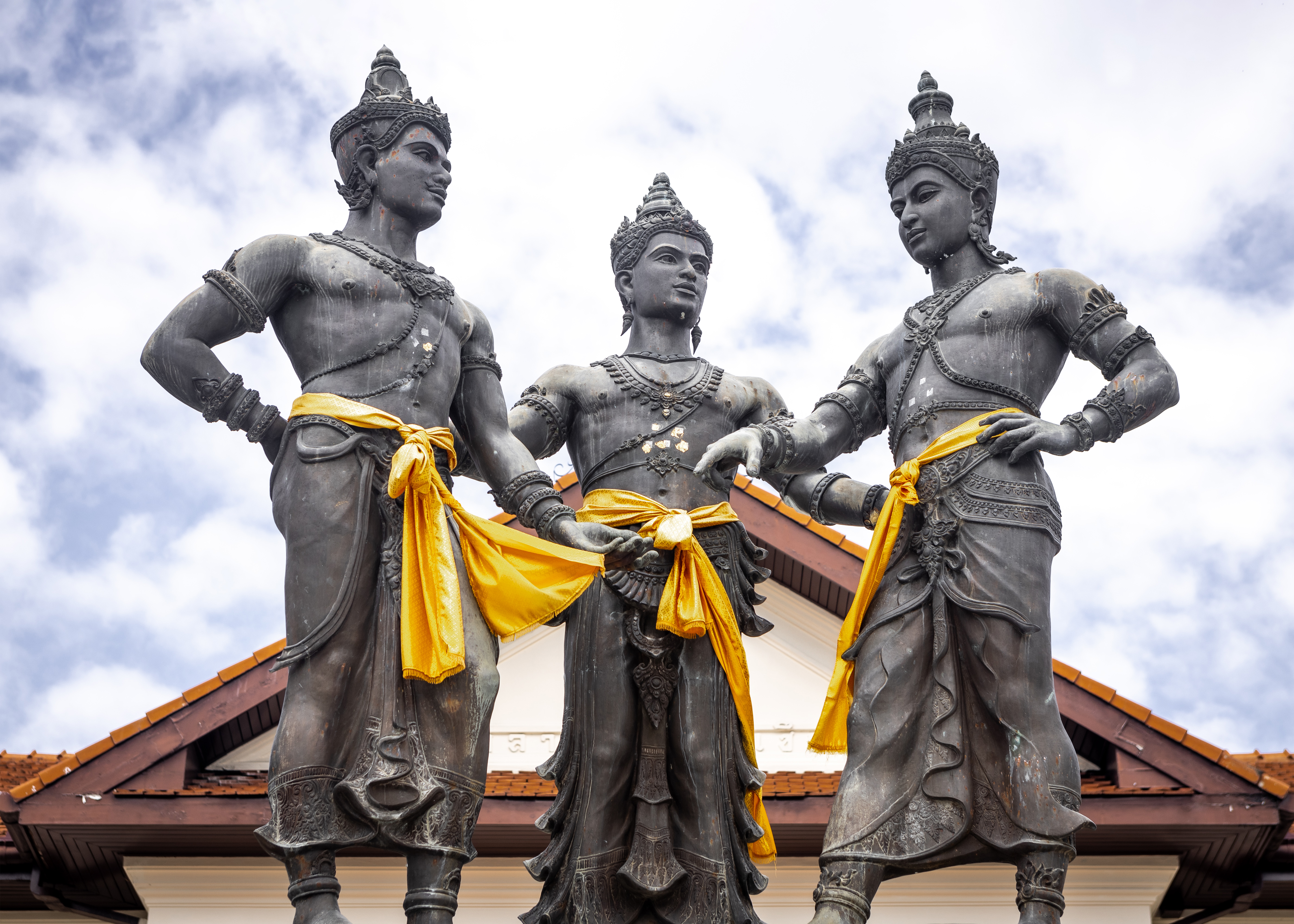 Three Kings Monument in Chiang Mai, depicting the founding fathers of the Lanna Kingdom.