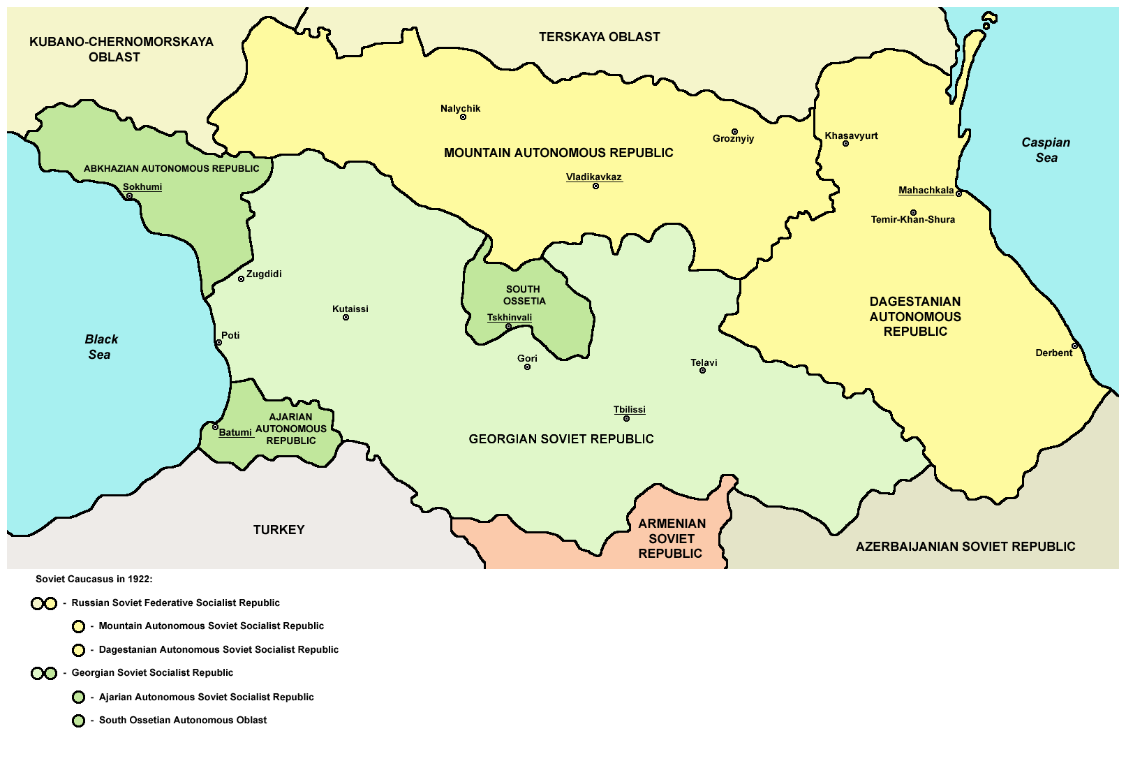 Northern part of Soviet Caucasus in 1922
