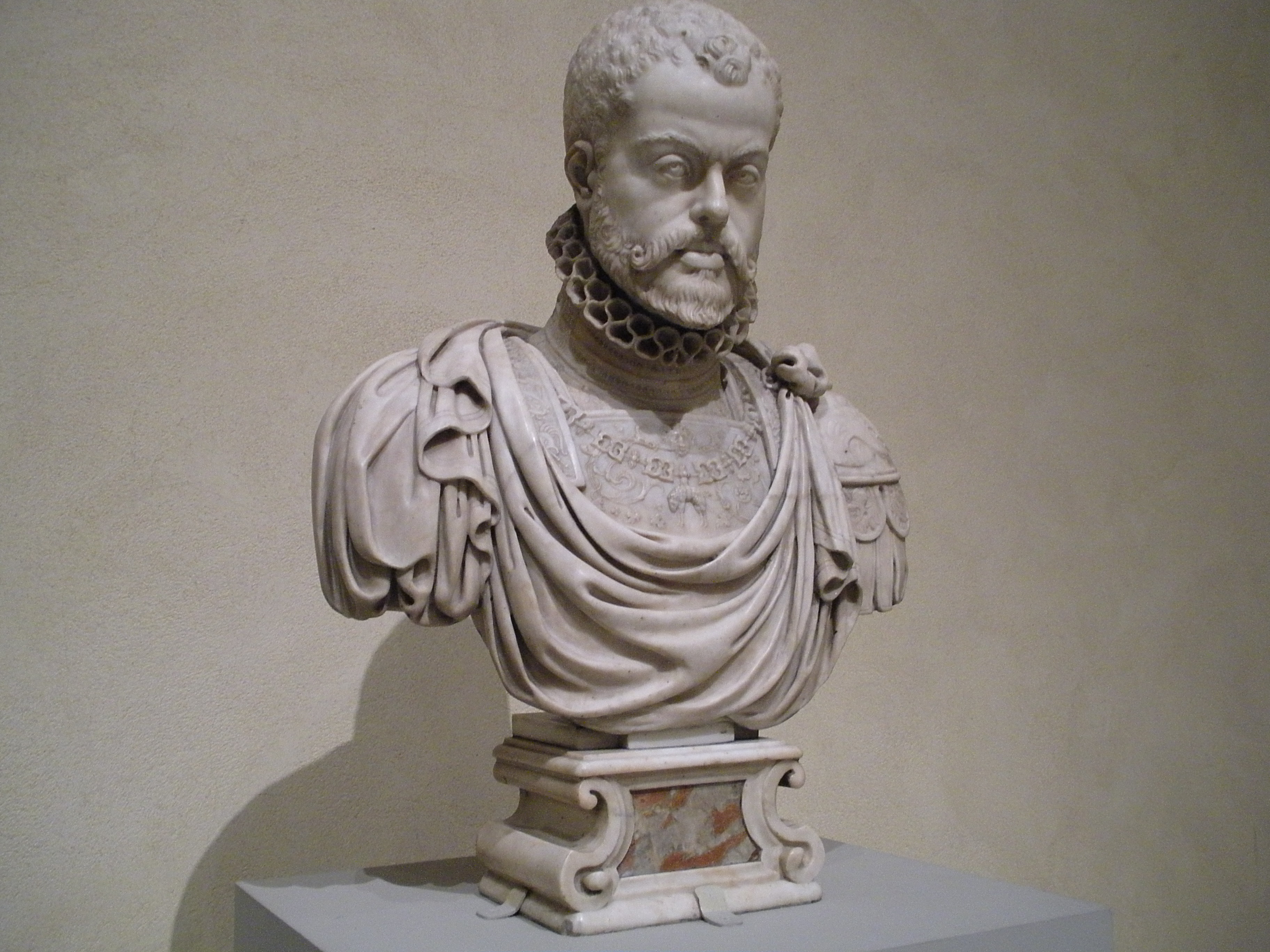 A marble bust of Philip II of Spain by Pompeo Leoni, Metropolitan Museum of Art