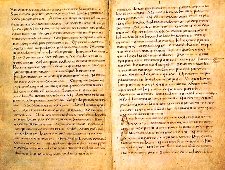 Muratorian fragment preserved in Milan, Bibliotheca Ambrosiana, Cod. J 101 sup.