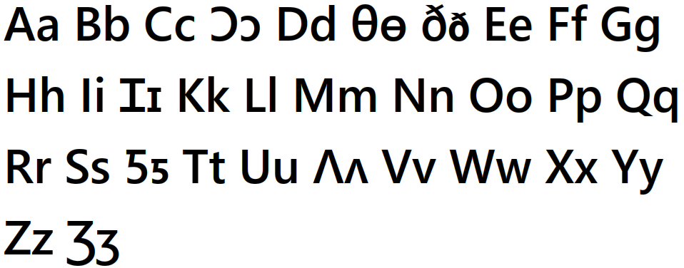 Image of the Giovannish Alphabet 