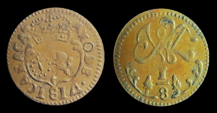 1/8 Real de Peso Fuerte (Ochava), Caracas, 1814
