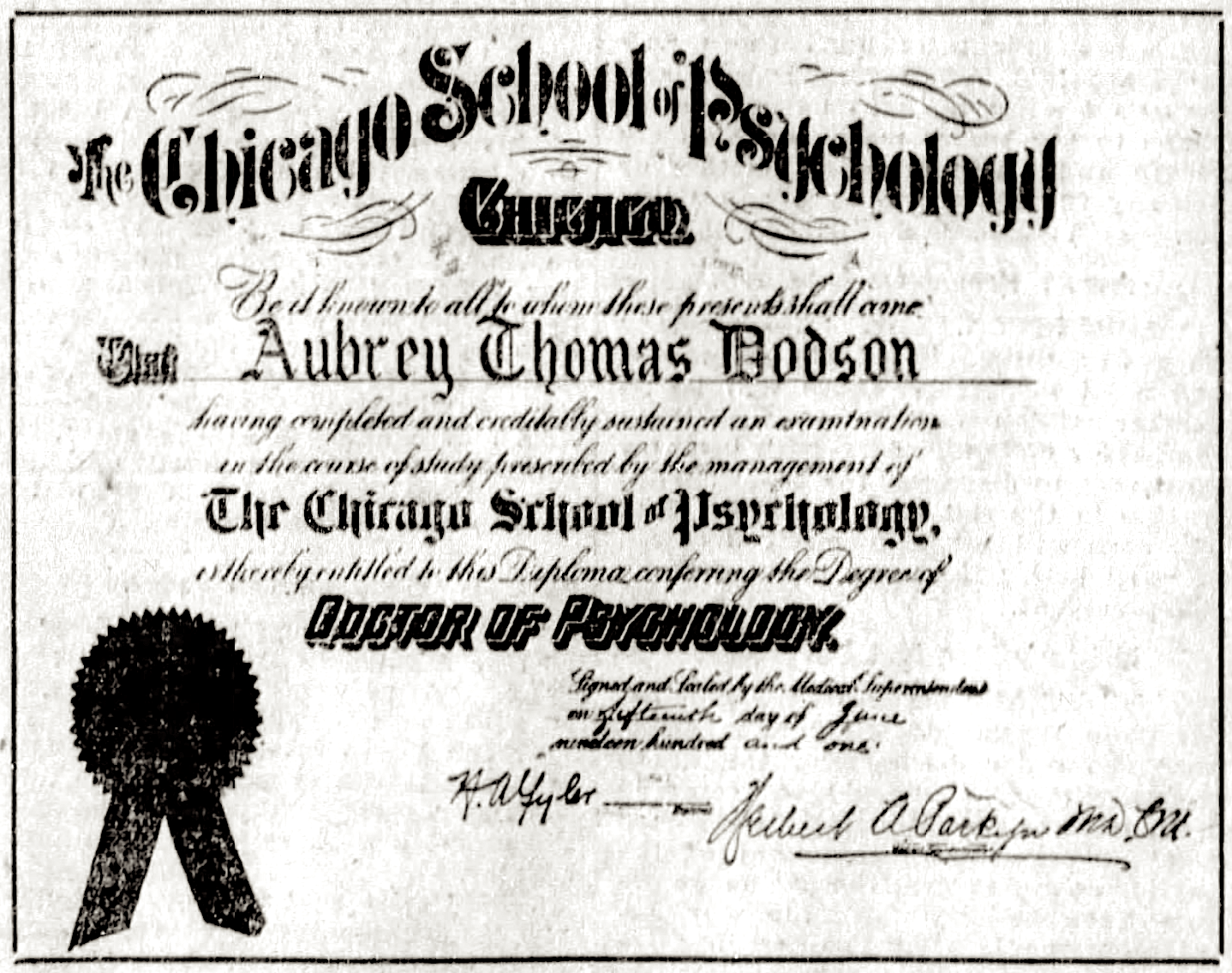 Diploma from the Chicago School of Psychology|275x275px