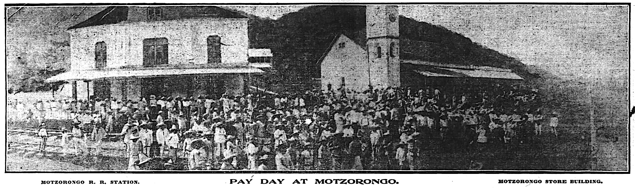 The workers on payday at The Motzorongo Plantation